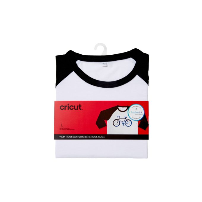 Unisex Youth T-Shirt Blank, Raglan in Black/White
