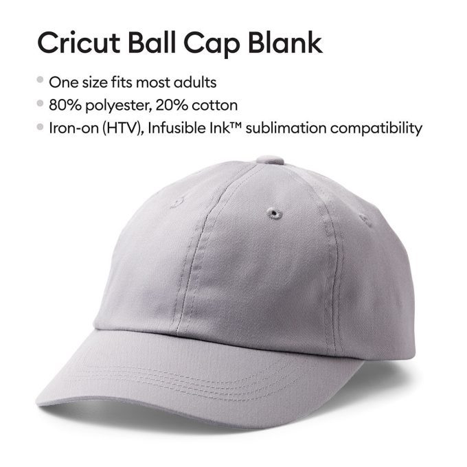Cricut Ball Cap Blank, Gray (1 ct)