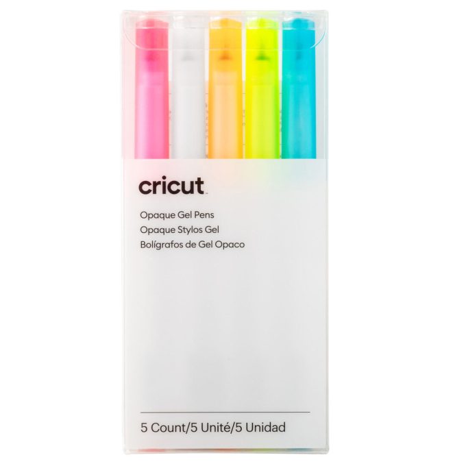 Opaque Gel Pens  1.0 mm, Pink/White/Orange/Yellow/Blue (5 ct)