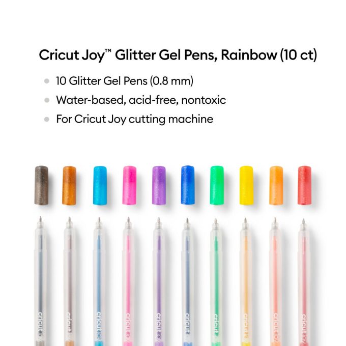 Cricut Joy™ Glitter Gel Pens 0.8 mm, Rainbow (10 ct)