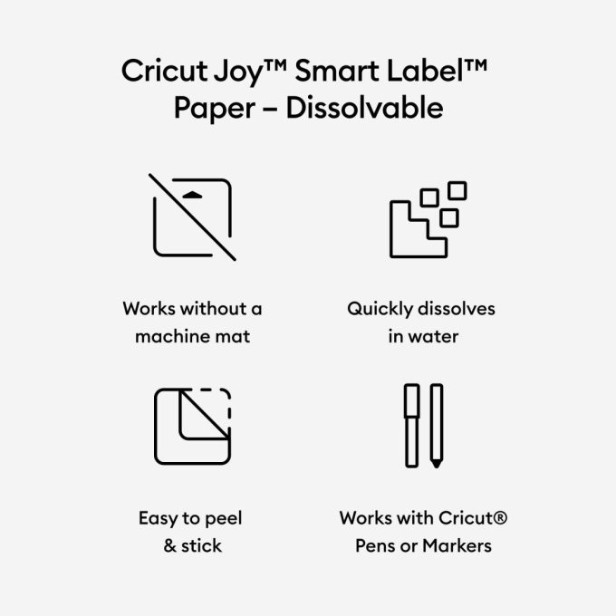 Cricut Joy™ Smart Label™ Paper – Dissolvable, White