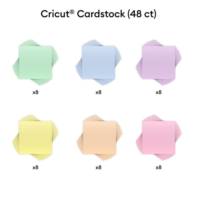 Cardstock Sampler, Pastel - 12 in x 12 in (48 ct)