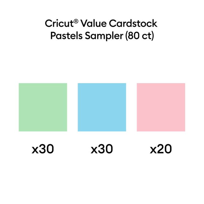 Value Cardstock, Pastels Sampler - 8.5 in x 11 in (80 ct)