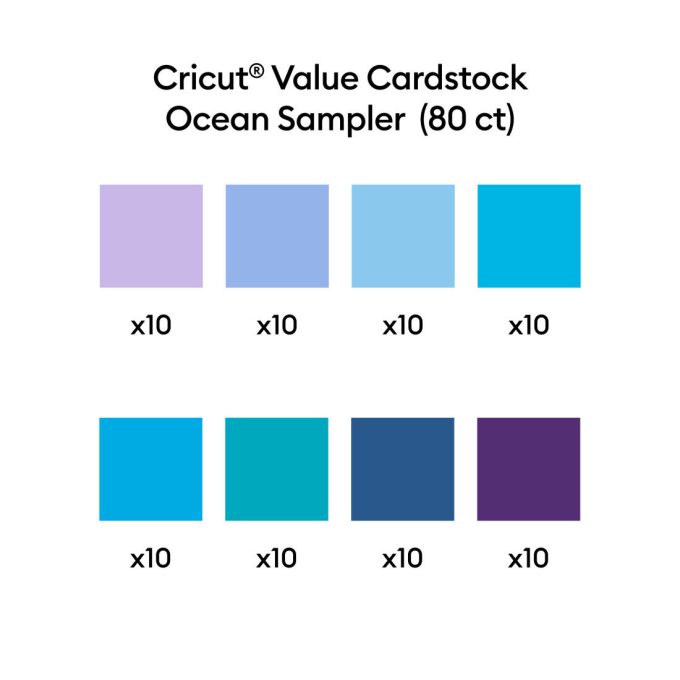 Value Cardstock, Ocean Sampler - 8.5 in x 11 in (80 ct)