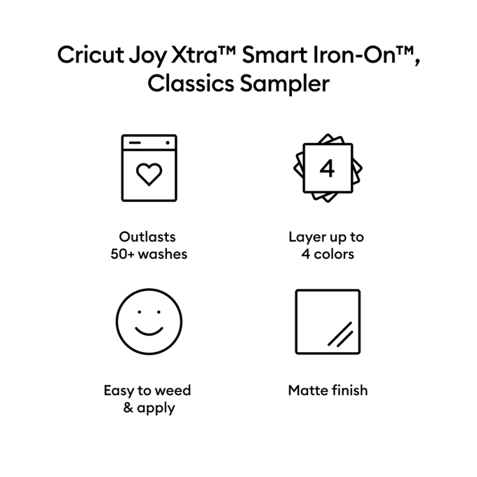 Cricut Joy Xtra™ Smart Iron-On™ Sampler, Classics (3 ct)