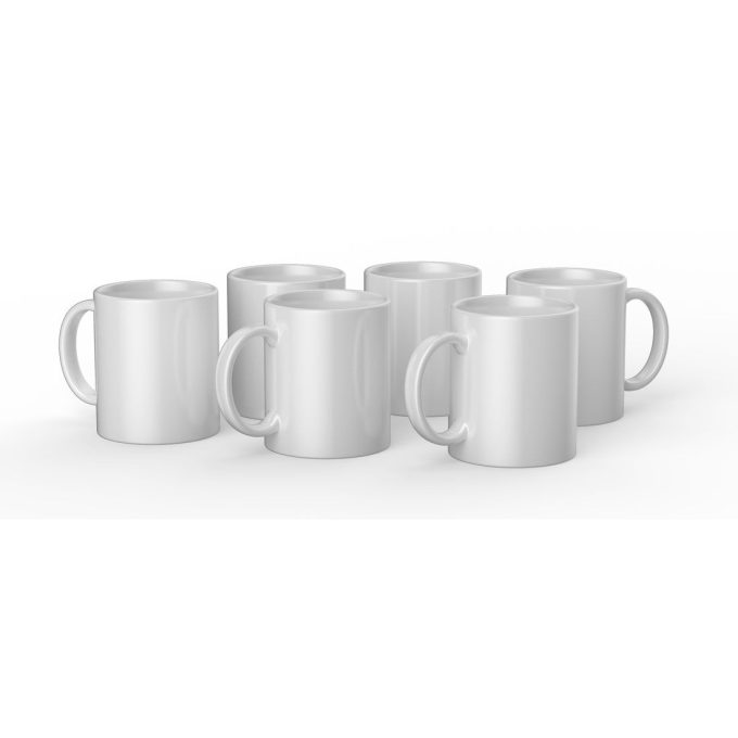 Ceramic Mug Blank, White - 12 oz/340 ml (6 ct)